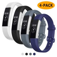 Welltin Bands Compatible with Fitbit Alta/Alta HR for Women and Men(4 Pack), Classic Soft Silicone Sport Strap Replacement Wristband for Fitbit Alta/Alta HR/Fitbit,Small Large