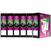 Avery Durable View Binder, 2" Slant Rings, 500-Sheet Capacity, DuraHinge, Black, Case Pack of 6 (17031)