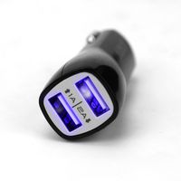 CITIE Obliq [Black] Dual USB Port 3.1 amp [1A / 2A] Universal Travel Car Charger Adapter for Samsung Galaxy S5 / Galaxy Note 3 iPhone iPad Tablet - Super Fast Charging Speed