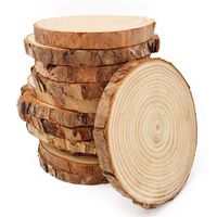 Unfinished Natural Wood Slices 12 Pcs 3.5-4 inch Craft Wood kit Circles Crafts Christmas Ornaments DIY Crafts with Bark for Crafts by William Craft