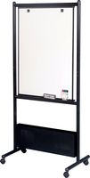 Best-Rite Mobile Nest Easel, Black Frame, Double Sided Dura-Rite HPL Whiteboard, 72"H x 34.75"W x 24"D (781)