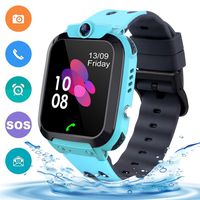 SZBXD Kids Smartwatch Waterproof, LBS Tracker for 3-12 Year Old Boys Girls with Phone Touch Screen Game SOS Camera Voice Chat (Blue)