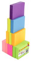 4A Sticky Notes, 1 1/2 x 2 Inches, Small Size, The Adhesive On Shorter Side, Neon Assorted, Self-Stick Notes, 100 Sheets/Pad, 12 Pads/Pack, 301x12-N