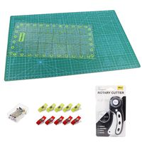 KEAYOO 45mm Rotary Cutter Quilting Kit,Quilting Supplies,A3 Cutting Mat Set of 6 (Ruler in inches)