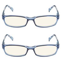 2 Pair Computer Glasses Blue Light Filter Women (Blue, 3.00)
