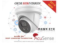 4MP AcuSense PoE IP Camera - Compatible with Hikvision DS-2CD2346G1-I/SL H.265+ Outdoor Turret Network Camera Human and Vehicle Detection False Alarm Filter Strobe Light with Built-in Speaker