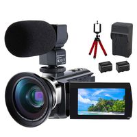 CofunKool Ultra 4K Video Camera WiFi Camcorder 48MP YouTube 270° Flipping IPS Touch Screen Vlogging Camera with External Microphone Wide Angle Lens Mini Tripod, Support USB, TV Output