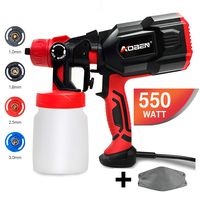 AOBEN Paint Sprayer, 550 Watt High Power HVLP Spray Gun, with 3 Spray Patterns, 4 Nozzle Sizes, Adjustable Valve Knob, Easy-to-Use Electric Paint Gun for Home