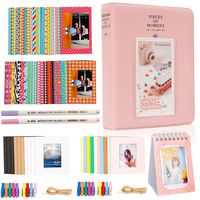 Alohallo Photo Album Accessories Bundles Set for Fujifilm Instax Mini 7s 8 8+ 9 25 50s 70 90, Polaroid Snap PIC-300, HP Sprocket, Kodak Mini 3-Inch Film - Pink