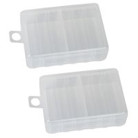 Home-X - Clear AAA Battery Storage Cases (Set of 2), Stores and Organizes Batteries in a Hard, See-Through Case for Easy Access, Each Fits Up to 12 AAA Batteries