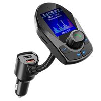 Nulaxy Bluetooth FM Transmitter for Car, Upgraded 1.8" Color Screen Wireless Car Radio Adapter with QC3.0 & 5V/2.4A Charging, Support Handsfree Call, microSD, USB Flash Drive, Aux Play- KM24 Color