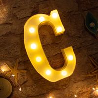 Brightown Decorative LED Marquee Letter Lights 26 Alphabet Light Up Letters Sign for Wedding Birthday Party Night Light Home Bar Decoration Battery Operated (C)
