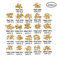 DaFuRui 330pcs[10pF-680nF] [22 Values X 15pcs] 50V Monolithic Multilayer Ceramic Chip Capacitors Assortment Box Kit