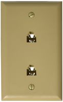 Morris 80020 Double RJ11 4 Conductor Phone Jack Wall Plate, Ivory