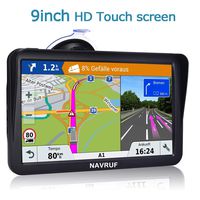 Car GPS,9 inch Truck GPS Touchscreen with Sunshade GPS Navigation System for Truck,8GB 256MB Navigation with POI Speed Camera Warning,Voice Guidance Lane,Free Lifetime Map Updates