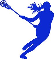 hBARSCI Women's Lacrosse Vinyl Decal - 5 Inches - for Cars, Trucks, Windows, Laptops, Tablets, Outdoor-Grade 2.5mil Thick Vinyl - Royal Blue