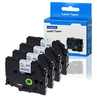 SuperInk 4 Pack Compatible for P-Touch TZ TZe TZe-231 TZ-231 Label Tape for PT-D210 PT-H100 PT-D400AD PT-P700 PTD600 PT-1230PC Labeler 12mm (1/2 Inch) x 8m (26.2 ft) Laminated Black on White