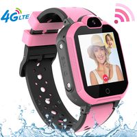 4G GPS Kids Smartwatch Phone - Boys Girls Waterproof Watch with GPS Locator 2 Way Call Camera Voice & Video Chat SOS Alarm Pedometer WiFi Wrist Watch Birthday Back to School Gifts for Students,4G Pink