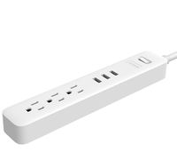 TP Quality 3 Outlet 3 Fast Charging USB Ports Switch Power Strip Surge Protector 4Ft Extension Cord with Flat Plug for Home Office Travel Hotel Work iPhone iPad UL Listed Muti-Pack (QMCXB04MB) (White)