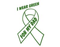 Diamond Graphics I Wear Green for My Dad - Liver Cancer (4" x 6") Green Die Cut Decal Bumper Sticker for Windows, Cars, Trucks, Laptops, Etc.
