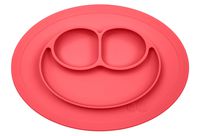 ezpz Mini Mat - One-Piece Silicone placemat + Plate (Coral), One Size