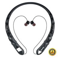 Bluetooth Headphones Bluenin Wireless Headphones Neckband Retractable Earbuds Noise Cancelling Stereo Headset Sport Sweatproof Earphones with Mic (Matte Black)