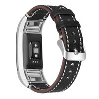 SKYLET Compatible with Fitbit Charge 2 Leather Bands, Retro Genuine Leather Classic Replacement Wristband Compatible with Fitbit Charge 2 with Metal Connector Men Women Small Large (No Tracker)