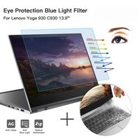 CaseBuy Anti-Blue Anti-Glare Light Screen Protector Filter Compatible Lenovo Yoga 930 C930 2-in-1 13.9" Touch-Screen Laptop & Keyboard Cover Ultra Thin TPU, Eye Protection Kit for Yoga C930 Model