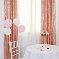 TRLYC Backdrop Curtains Panels for Weddings Sequin Window Drapes (Two Panels,2x8FT,Rose Gold)