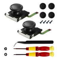 Veanic 2-Pack 3D Replacement Joystick Analog Thumb Stick for Switch Joy-Con Controller - Include Tri-Wing, Cross Screwdriver, Pry Tools + 4 Thumbstick Caps
