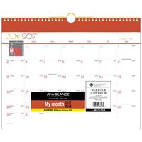 AT-A-GLANCE Academic Wall Calendar, July 2017 - June 2018, 14-7/8" x 11-7/8", Color Pop (W173-707A)