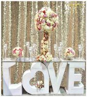 Sequin Curtains 2 Panels 4FTx10FT Glitter Backdrop Curtain Light Gold Sequin Backdrop for Photo Booth-191011E