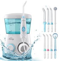 HAIRBY Dental Water Flosser, Dental Oral Irrigator Waterproof Leakproof 600 ML Capacity with 7 Interchangeable Water Jet Tips for Teeth, Gumline, Braces, Bridges Cleaning, Travel and Family Use