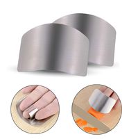 BestProductsBestPrices 2X Finger Guard For Cutting, Unbreakable Stainless Steel Safe Slice Knife Guard Slicing Cutting Protector | Finger Hand Protector Guard