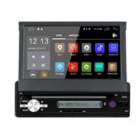 Single din Car Navigation Android 9.1 Motorized Display 7inch Compatible OBD2 TPMS SWC 1G+16G DDR3 1.2G Quad Core Build-in WiFi 7 Color LED Backlight with Remote Control and Mic SC71811G