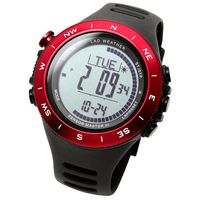 LAD-WEATHER Swiss Sensor Watch Altimeter Barometer Compass Climbing Trekking Camping Sports Outdoor Watches (Red Grey)