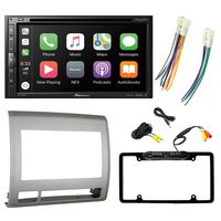 Pioneer 2-DIN Multimedia Built-in Bluetooth Receiver w/ 6.8" Display - Metra '05-'11 Toyota Tacoma 2-DIN Dash Kit - Toyota 87-Up Wiring Harness - Enrock Rear-View Waterproof Camera