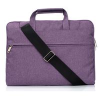 elecfan 14-15.4 inch Laptop Sleeve for 15 Inch Notebook, MacBook Air/Pro,Polyester Fabric Multifunctional Briefcase Zipper Handbag Case with Pocket Cover Compatible with 15-inch Ultrabooks by Purple