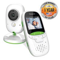 SereneLife Video Baby Monitor Dual System w/ Temperature Thermometer Sleep Camera, Dedicated 2" Digital Color Screen Rechargeable Battery, Audio Speaker and Portable Mobile Clip - SLBCAM10