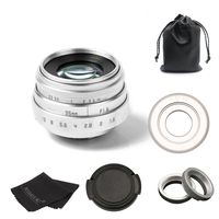 New Silver 35mm F1.6 CCTV C-Mount Lens + C-M4/3 Lens Adapter Kit for Olympus EM10 EP5 and panasonic LX100 GH4
