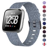 XIMU Bands Compatible with Fitbit Versa/Versa 2 / Versa Lite, Soft Woven Fabric Replacement Band Quick Release Canvas Strap Wristbands Accessories Women Men for Versa Smart Watch