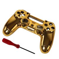 Timorn Replacement Chrome Plating Housing Shell Parts Case Kit Cover for PS4 Controller DualShock 4, Gold