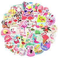 Waterproof Flamingo Vinyl Stickers Bomb Laptop Water Bottle Toys for Girls(50Pcs/Pack)