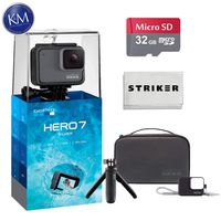GoPro Hero 7 (Silver) Action Camera with GoPro Travel Kit Essential Bundle: Includes - Shorty, Sleeve and Lanyard, and Case.