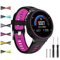 Watbro Compatible with Garmin Forerunner 235 Watch Bands, Soft Silicone Replacement Watch Band Strap Wristband for Garmin Forerunner 235/235 Lite/ 220/230/ 620/630/ 735XT for Men Women