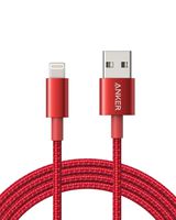Anker 6ft Premium Nylon Lightning Cable, Apple MFi Certified for iPhone Chargers, iPhone Xs/XS Max/XR/X / 8/8 Plus / 7/7 Plus / 6/6 Plus / 5s, iPad Pro Air 2, and More(Red)