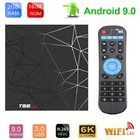Android TV Box Android 9.0 OS Smart TV Box Media Player 2GB 16GB T95 MAX Support USB 3.0 2.4GHz WiFi 3D 4K Full HD H.265 100M Ethernet [2019 New] TTV Box