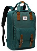 School Backpack for Men and Women,VASCHY Unisex Vintage Water Resistant Casual Daypack Rucksack Bookbag for College Fits 15inch Laptop Blackish Green