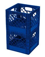 Buddeez MC01016B281C Milk Crates, 16-Quart, Blue, 2-Pack