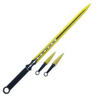 Tactical Master Machete Set with Throwing Knives. for Camping, Outdoor Sports and Collections (Gold-23)